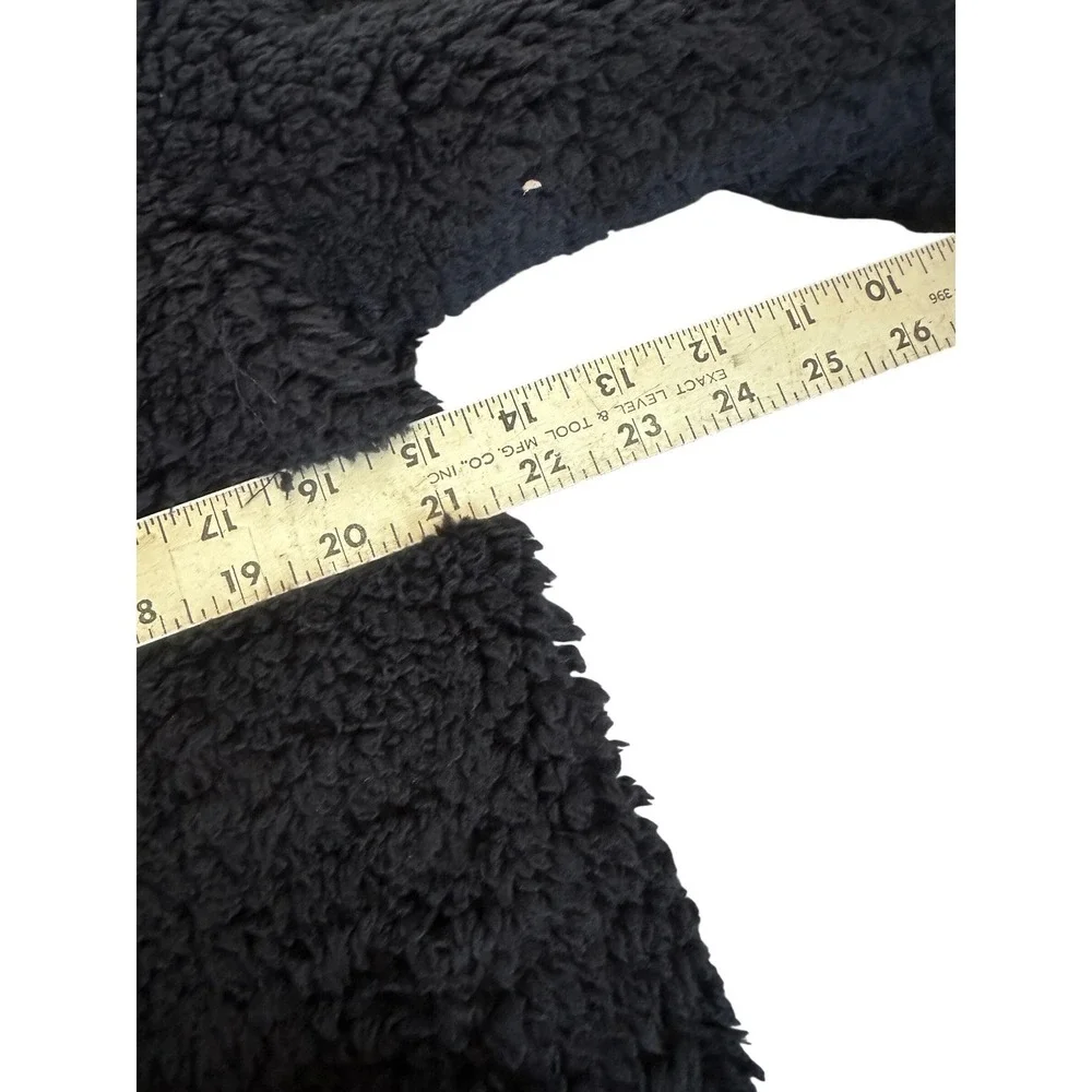 Volcom Womens Sherpa Fleece Hoodie Black Full Zip Fuzzy Teddy Jacket Medium‎